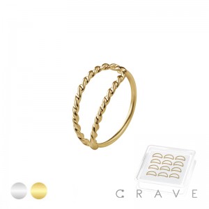 12PCS OF 925 STERLING SILVER NOSE HOOP O-RING WITH TWIST DOUBLE LINE